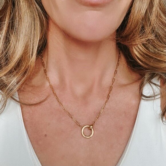 Charm Holder Necklace Waterproof Gold Layering Chain Charm Holder Necklace CUTE - Picture 7 of 11